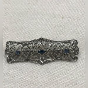 Antique Art Deco 14k White Gold Pin Brooch